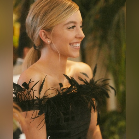 Ralph Lauren Collection Purple Label Off Shoulder Mini Dress Feather Runway  $5K - Picture 5 of 9